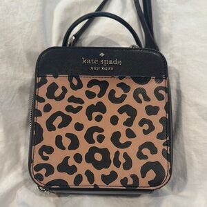 Kate Spade Black and Tan Mini Bag with Leopard Print